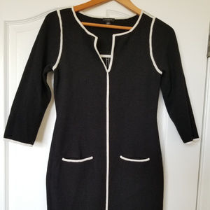 Ann Taylor Sweater White Piping Dress